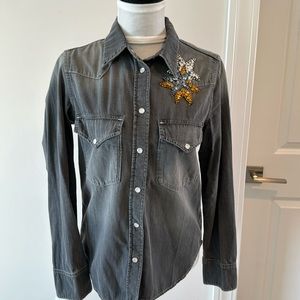 Zadig & Voltaire Thelma embellished denim shirt